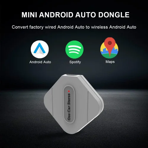 Vista 2 de OneCarStereo Android Auto Adaptador inalámbrico Dongle, cableado a inalámbrico para OEM con cable Android Auto Modelo Auto, Fácil Plug and Play