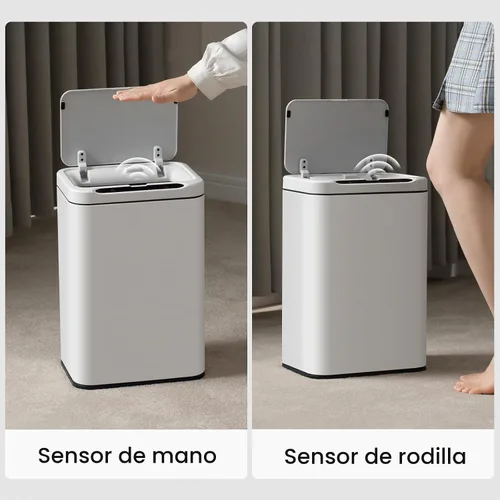 Vista 6 de ELPHECO Basurero de acero inoxidable para oficina, 6.6 galones, con sensor de movimiento, rectangular, automático, sin tacto, para hotel y sala