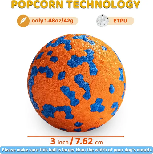 Vista 23 de Bolas para Perros, Bola de Juguete Indestructible para Perros Masticadores Agresivos, Bola Interactiva Duradera de Alta Elasticidad para Entrenar