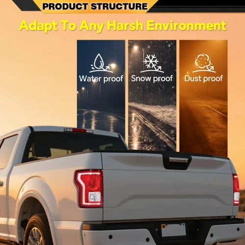 Vista 2 de CNNELL Conjunto de faro trasero compatible con Ford F150 SSV 2016-2017/Compatible con F150 2015-2017 (submodelo: Lariat, XL, XLT) Luces traseras
