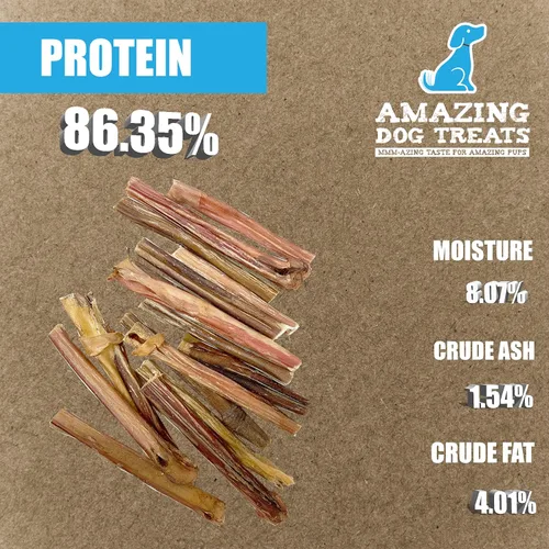 Vista 5 de Varillas de toro de 4-6 pulgadas con burbujas para masticar perros de primera calidad Alternativa natural de piel cruda golosinas de perro