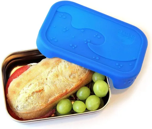 Vista 4 de Blue Water Bento Contenedor de alimentos a prueba de derrames y fugas, Azul, Paquete de 1, Azul