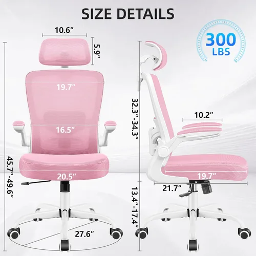 Vista 3 de FelixKing Silla de oficina, silla de escritorio con soporte lumbar ajustable, silla ergonómica para computadora con respaldo alto y reposabrazos