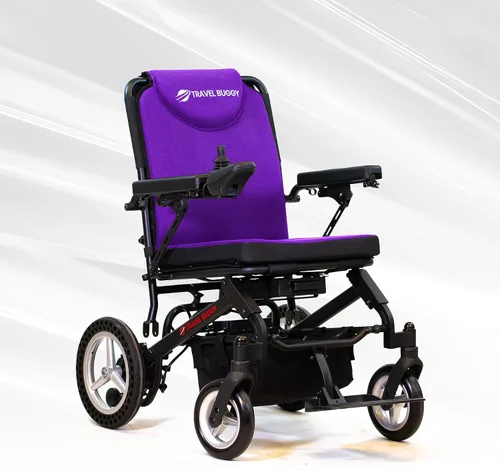 Vista 19 de Travel Buggy Dash Silla de ruedas eléctrica, plegable, ligera, capacidad de peso de 265 libras, ruedas traseras de 12 pulgadas, rango de crucero