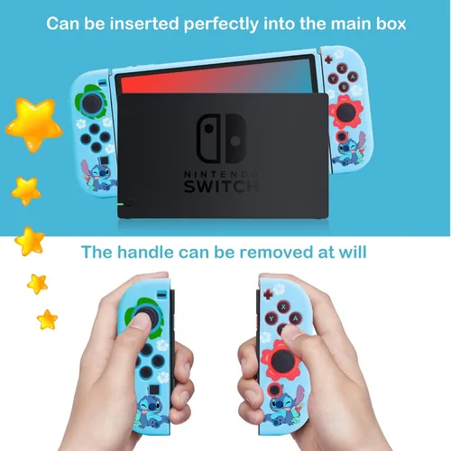Vista 4 de Xcitifun Diseñada para Nintendo Switch OLED Funda Switch OLED TPU para niñas y niños, linda carcasa protectora Kawaii compatible con Nintendo Switch