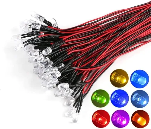 10PCS 0.118 in 0.197 in F3 F5 LED 7.9 in precableado blanco rojo verde azul amarillo UV RGB diodo lámpara decoración emisora de luz DIY pre-soldada