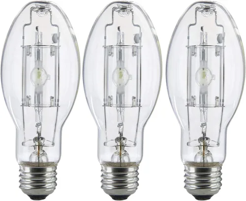 Bluex Bulbs Paquete de 3 bombillas MP100/U/MED de haluro metálico ED17 de 100 W, base media, bombilla de halogenuros metálicos transparentes de 100 W