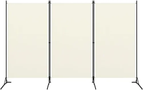 Vista 118 de vidaXL Divisor de habitación de 5 paneles en color blanco, ideal para dormitorio, sala de estar, apartamento de estudio, hecho de material de tela