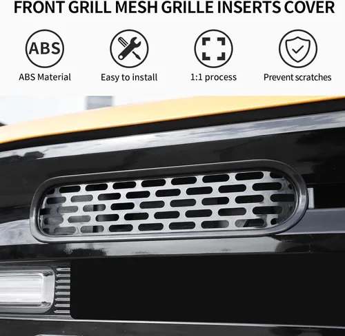 Vista 3 de Kit de 6 piezas de rejilla de malla para parrilla delantera, marco de cubierta, para Ford Bronco 2021-2024 de 2/4 puertas, accesorios exteriores