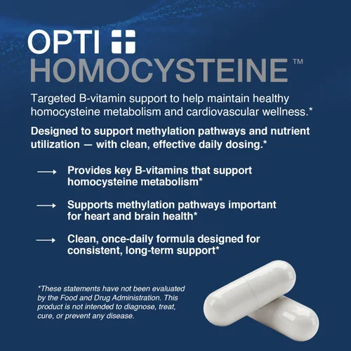 Vista 2 de Opti+ Heart & Vascular Health Bundle - rTG Omega-3, Homocysteine B-Vitamins & D3 K2 Supplement Kit Supports Cardiovascular Wellness & Healthy