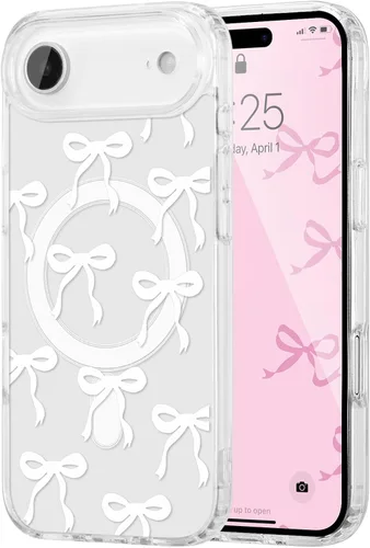 Vista 53 de UEEBAI - Funda magnética para iPhone 11, diseño de lazo, compatible con MagSafe, funda transparente delgada inalámbrica, antiamarilleo, a prueba