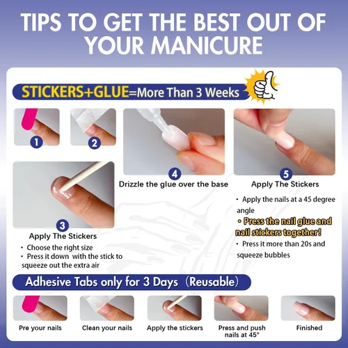 Vista 6 de Uñas postizas a presión con punta francesa negra, uñas cortas de almendra, uñas con pegamento para mujer, uñas acrílicas francesas de gel, uñas