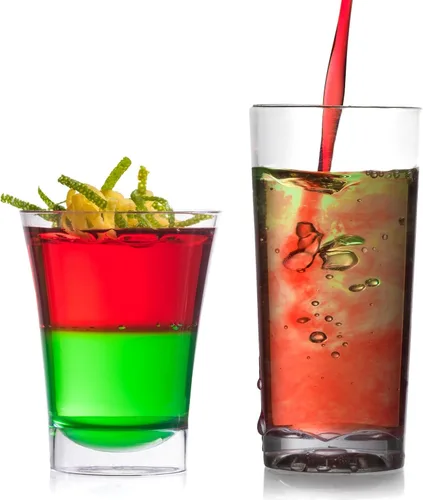 Vista 2 de Zappy 52 vasos desechables de plástico rectos para pared, vasos transparentes de 1.75 onzas, muestra de degustación, tiradores de postre, vino