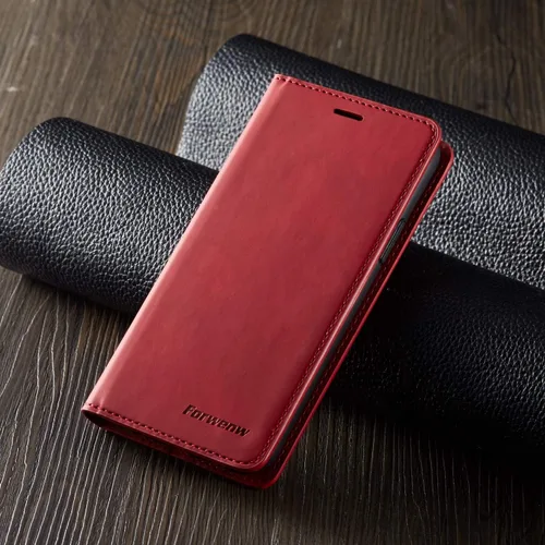 Vista 7 de QLTYPRI Funda para iPhone 11 Pro, funda de piel sintética de alta calidad, parachoques de TPU con soporte para tarjetas, atril, absorción magnética
