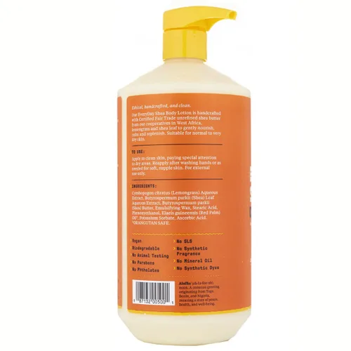 Vista 2 de Alaffia Everyday Shea Loción hidratante de manteca de karité para cuerpo, 32 oz, 32