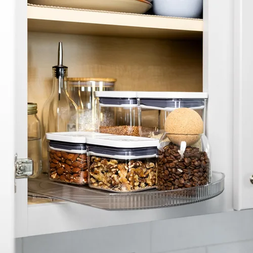 Vista 7 de NOSTA Home Lazy Susan giratorio para refrigerador – Square Lazy Susan – Organizador rectangular para refrigerador Lazy Susan – Almacenamiento