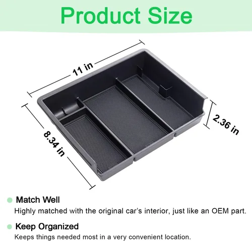Vista 3 de PIMCAR Bandeja organizadora de consola central para modelos Chevy Silverado GMC Sierra 1500 2014-2018 y 2015-2019 2500HD/3500HD - Accesorios