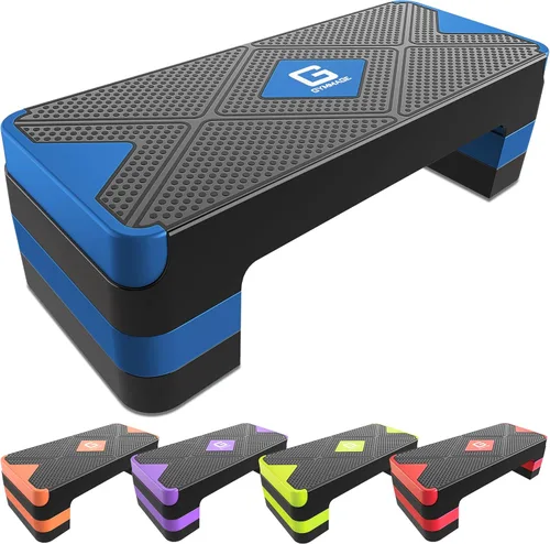 GYMMAGE Escalón de ejercicio aeróbico, escalón aeróbico ajustable para ejercicio, plataforma de entrenamiento para escalonar, plataforma de pasos de