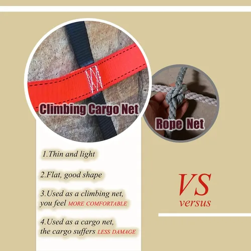 Vista 5 de Red de escalada para niños, red de escalada para exteriores, escalera de seguridad, red de poliéster ninja, escalera de cuerda de carga ninja