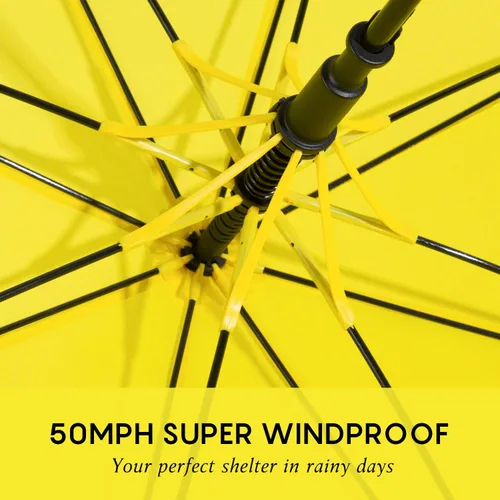 Vista 5 de RUMBRELLA Paraguas UV Stick Auto Open UPF 50+ con mango de gancho J 50 pulgadas