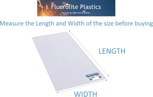 Vista 2 de Fluorolite Plastics - Paneles prismáticos prismáticos de acrílico transparente de iluminación fluorescente y LED, paquete de 4 unidades de 22 x 46