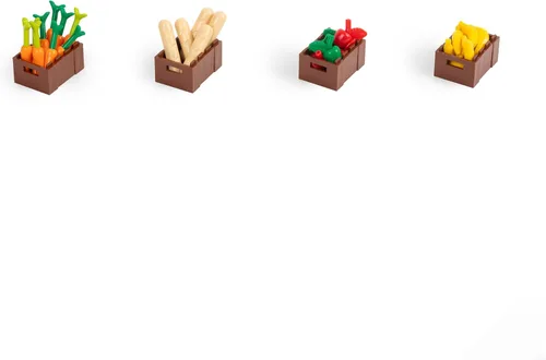 Vista 6 de Accesorios de comida, juguete de construcción, 83 piezas, variedad a granel, clásico, ciudad, granja, cocina, jardín, amigos, animales, bebidas