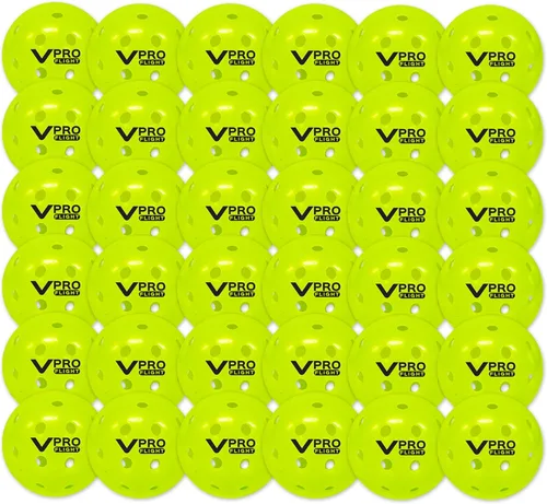 Vista 10 de Vulcan Pelota oficial de pickleball VPRO Flight Outdoor de The PPA Tour & MLP Paquete de bolas de 3, 6, 12, 36 y 100 Amarillo de alta
