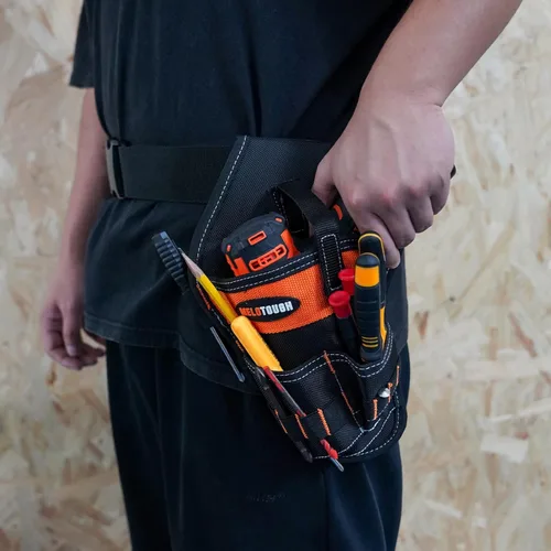 Vista 6 de MELOTOUGH Funda de taladro inalámbrica para cinturón izquierdo/derecho para cinturón de herramientas, bolsa de taladro, funda de destornillador