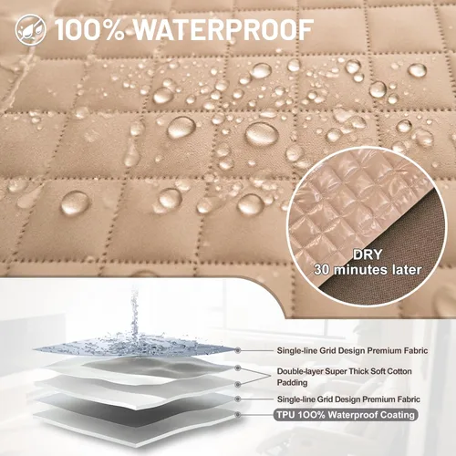 Vista 4 de Fundas impermeables para sofá reclinable seccional en forma de L, 7 piezas, antideslizantes, lavables, juego de fundas reclinables para mascotas