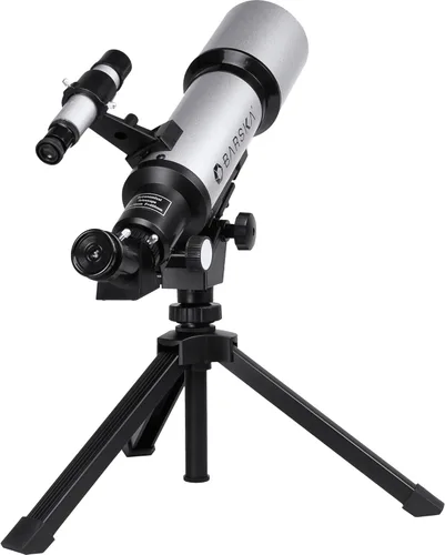 Vista 11 de BARSKA Starwatcher telescopio refractor de 400 x 70 mm con trípode de mesa y funda de transporte