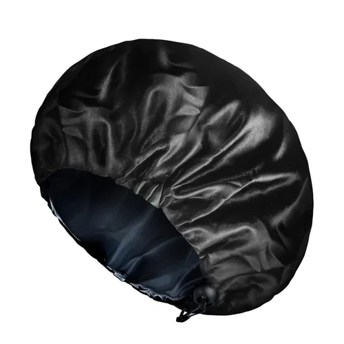 Vista 7 de Gorros de ducha para mujer, extra grande, ajustable, impermeable, reutilizable, gorro de ducha para mujeres y niñas, cabello largo y grueso, gorros