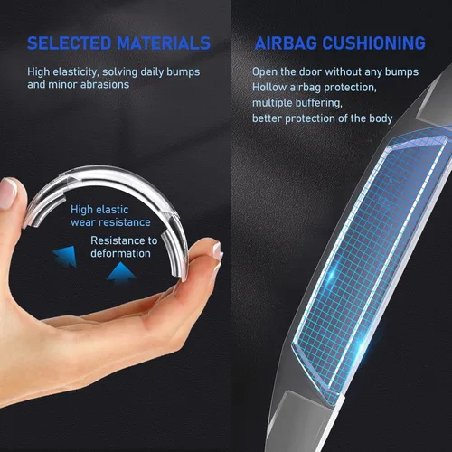 Vista 5 de 4 PCS Tiras Anticolisión para Puerta de Coche, Pegatina Antiimpacto para Retrovisor, Cubiertas Decorativas de Protección de Puerta, Protector