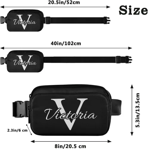 Vista 3 de Riñoneras personalizadas para mujeres y hombres, bolsa de cinturón personalizada con correa ajustable, riñoneras de moda, bolsa cruzada para la #01
