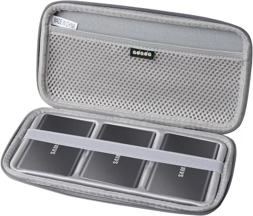 Vista 7 de Adada Funda de viaje rígida para Samsung T7 / T7 Touch SSD portátil 1TB 2TB 500GB USB 3.2 Estuche de unidad de estado sólido externo para 3 discos