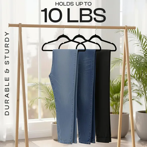 Vista 5 de Utopia Home Velvet Hanger - Paquete de 20 perchas delgadas antideslizantes de lujo para pantalones y abrigos, perchas fuertes que ahorran espacio