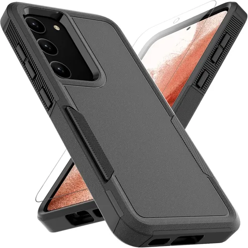 Vista 12 de Funda para Samsung Galaxy S23: funda protectora de doble capa resistente para teléfono celular, a prueba de golpes, con protector de pantalla Verde