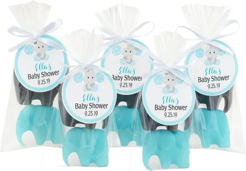 Elephant Birthday or Baby Shower Favors with Personalized Tags Scented Glycerin Soaps Gender Reveal 10