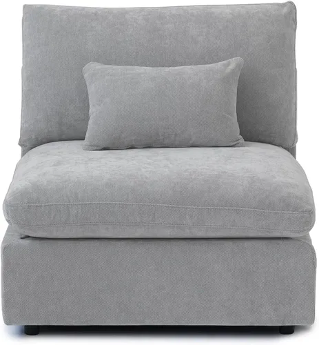 Vista 16 de WJShome Sofá Seccional Cloud Couch de 83 pulgadas para sala de estar, sofá seccional modular relleno de plumón, sofás en forma de L con otomana