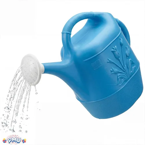 Vista 9 de PMU Regadera de 2 galones, regadera de jardín para plantas de interior y exterior, lata de agua de plástico con cabezal de rociador desmontable