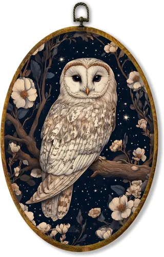 Vista 54 de Hiuwevt Decoración de pared ovalada rústica para el día de la lavandería, impresiones de lienzo retro con marco de perro de campo, decoración