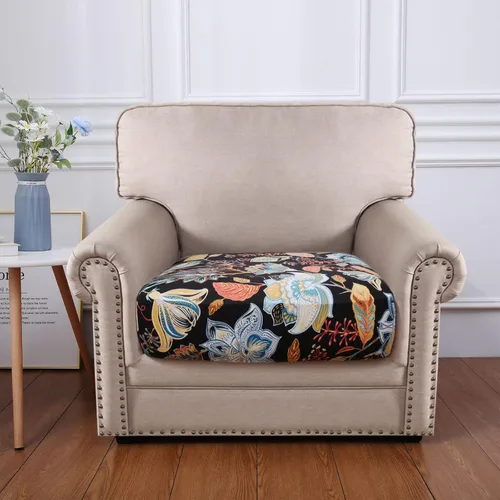 Vista 224 de hyha Fundas de cojín de sofá estampadas, fundas de sofá florales lavables para sofás con 2 cojines, fundas de cojín de patrón elástico para muebles