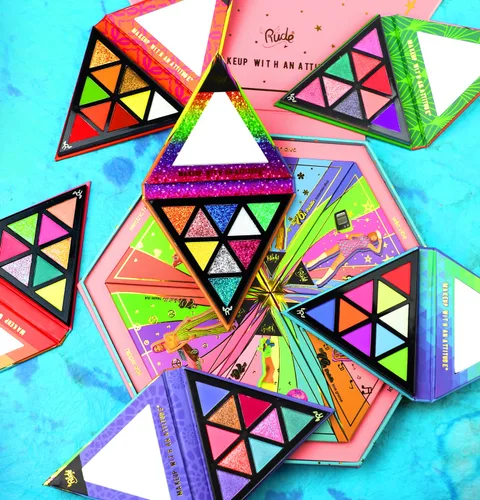 Vista 2 de Rude Cosmetics The 70s Palette - Muñeca hippie para mujer - Sombra de ojos de 0.284 oz