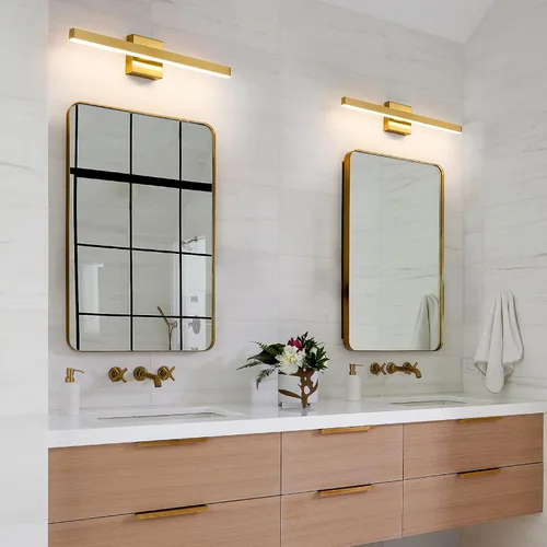 Vista 3 de KAISITE Luz Moderna de Tocador de Baño Dorada Accesorio de Luz Sobre Espejo de 61 cm Accesorio de Iluminación de Tocador Regulable LED de 5CCT