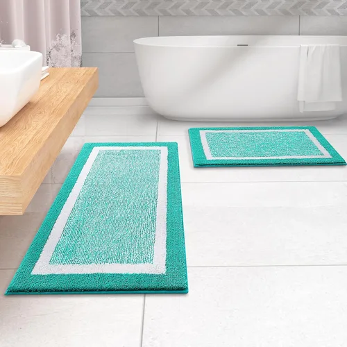Vista 162 de OLANLY Alfombra de baño de microfibra extrasuave y absorbente, antideslizante, lavable a máquina, de secado rápido, adecuada para suelo de baño