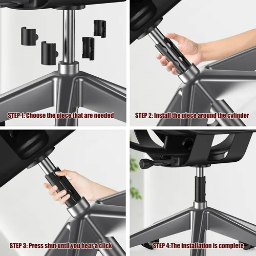 Vista 3 de Abrazadera de tubo de fijación de varilla de elevación para silla de oficina. Conecta la abrazadera al pistón de cilindro de silla de oficina grande