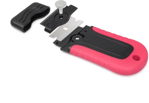 Vista 7 de Gomake Herramienta raspadora de hoja de afeitar con contenedor de almacenamiento de cuchillas, raspador de estufa de vidrio con 10 cuchillas