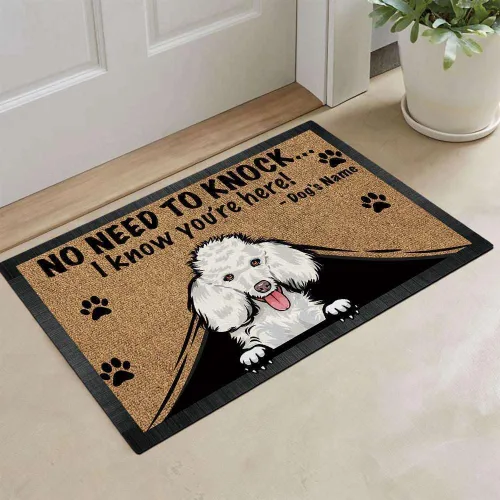 Vista 2 de Felpudo personalizado Peeking Dog Labrador No Need to Knock I Konw You're Here 23.6 x 15.7 pulgadas