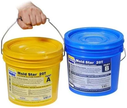 Vista 4 de Mold Star 20T - 1A:1B Mezcla por volumen de goma de silicona platino translúcida - Unidad de pinta