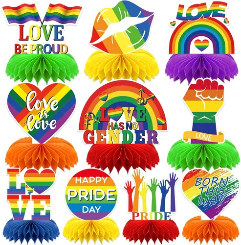 Vista 16 de Centro de mesa del 4 de julio, 10 piezas de centro de mesa patriótico, decoración de mesa para el Día de los Caídos, centros de mesa de panal azul