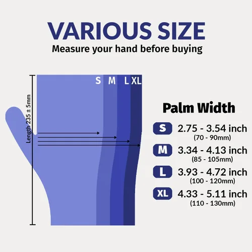 Vista 6 de Klex Nitrile Exam Gloves - Medical Grade, Powder Free, Rubber Latex Free, Food Safe, Lavender